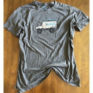 Kuhl Shirt Mens XL Gray Tagless Cotton Polyester Truck Surf Bike Graphic Logo